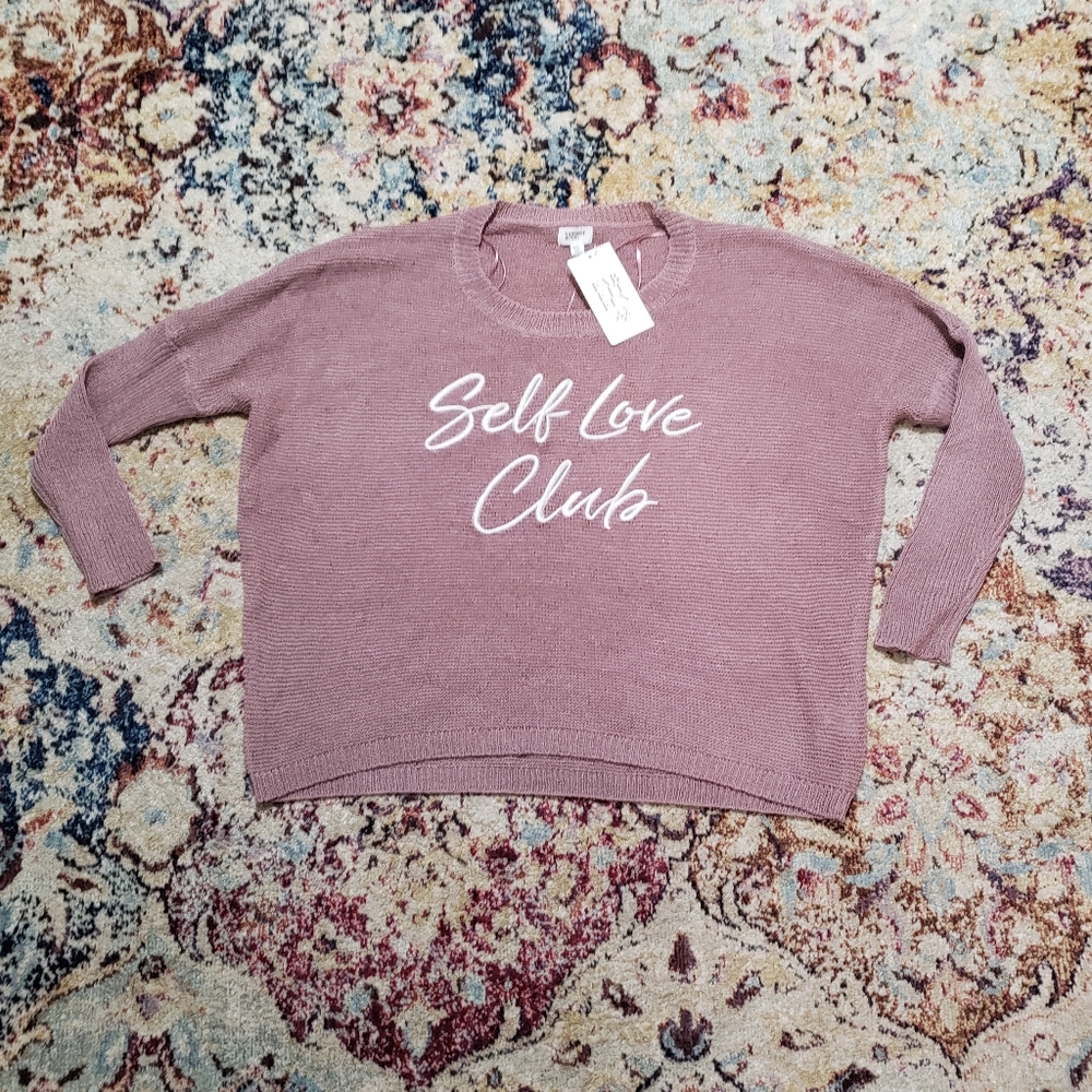 Summer & Rose Self Love Club Oversized Open-Weave Sweater Size M/L